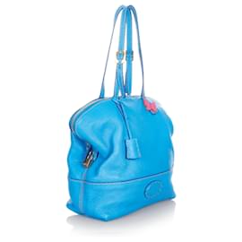 Fendi-Fendi Bleu Selleria 2sac à bandoulière en cuir-Bleu,Autre