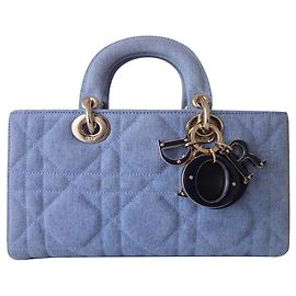Sac Dior Lady D'Joy denim Bleu