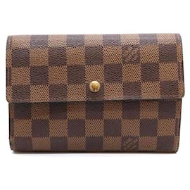 Louis Vuitton-Louis Vuitton Damier Ebene Organizer Wide Trifold Wallet-Brown