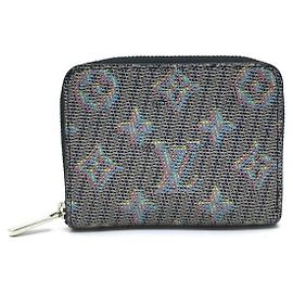 Louis Vuitton Pop Blue Limited Monogram Square Zip Around Card Wallet Blue