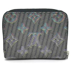 Louis Vuitton-Portefeuille Louis Vuitton Pop Blue Limited Monogram Square Zip Around Card-Bleu