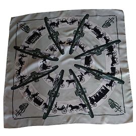 Autre Marque Hermès Paris is Rolling silk scarf dark grey Dark grey