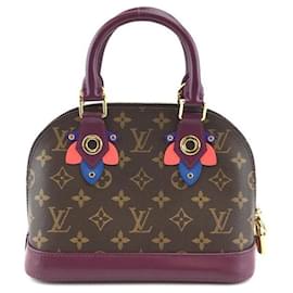 Louis Vuitton-Louis Vuitton Alma Totem Bb with Strap Brown Purple Monogram Canvas Cross Body Bag-Multiple colors