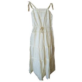 Sandro langes Kleid beige Baumwolle Beige