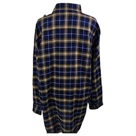 Balenciaga-*BALENCIAGA Balenciaga check shirt Made in 17 Years-Navy blue