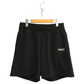 *BALENCIAGA 20SS Logo Half Pants Sweat Trainer Shorts Negro Hombre M Negro