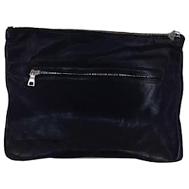 Balmain-* BALMAIN (Balmaın) leather clutch bag men's-Black