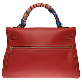 Hermès-Superb and Rare Hermes Kelly Lakis Handbag 35 cm in blood swift calf leather , palladium silver metal trim-Pink