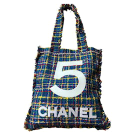 Chanel-Chanel tweed tote-Blue