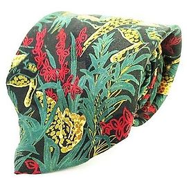 Balenciaga BALENCIAGA Corbata Corbata regular Patrón total Verde seda Verde Rojo Rojo Amarillo Amarillo Verde