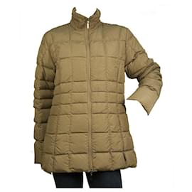 Moncler-MONCLER Bege Acolchoado A - Line Down Filing tamanho básico de jaqueta de inverno 1-Marrom