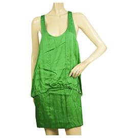 Stella Mc Cartney-Stella McCartney Abito corto verde senza maniche con scollo a barchetta sul retro 40-Verde chiaro