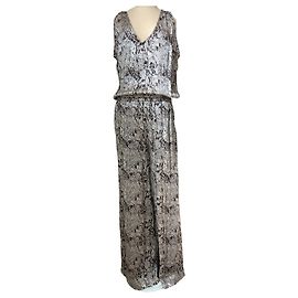Mono Alexis de seda estampado de serpiente beige Beige