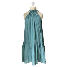 Hoss Intropia Neckholder Kleid Hellgrün Baumwolle Hellgrün