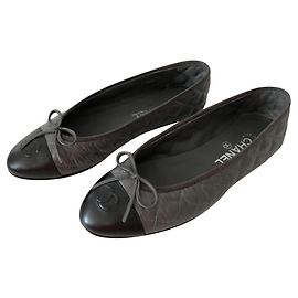 Chanel Sapatilhas Clássicas de Bailarina Cinza