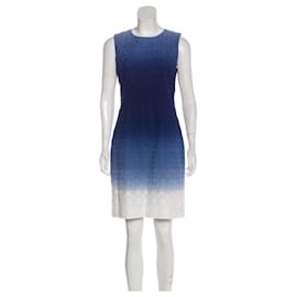 Diane Von Furstenberg-DvF Kedina vestido foral ombre con ojales-Blanco,Azul