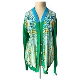 Autre Marque Swash London Strickjacke mit Seideneinsatz Grün Grün