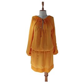 Vestido plisado Diane Von Furstenberg Amarillo Amarillo