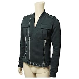 Balmain-* BALMAIN Balmain Cotton Sweat Zip Up Riders Jacket Black XS Size-Black