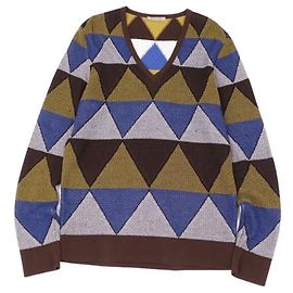 *BOTTEGA VENETA Strickpullover Total Pattern Pullover Cotton Tops Herren Khaki/Braun Größe 48 (L-Äquivalent) Braun Khaki