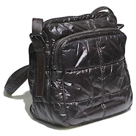 Bottega Veneta-*BOTTEGA VENETA Spinnaker Shoulder Bag Diagonal Nylon Dark Blanc-Dark brown
