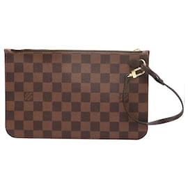 Louis Vuitton-Louis Vuitton Neverfull Pochette Damier Ébène Canvas-Marrom