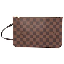 Louis Vuitton-Louis Vuitton Neverfull Pochette Damier Ébène Canvas-Marrom