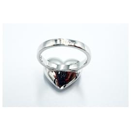 Dior-[Used] Dior Ring Heart Motif Silver # 11.5-Silvery