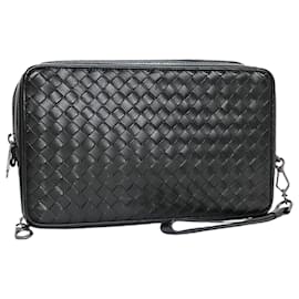Bottega Veneta-* BOTTEGA VENETA Intrecciato VN Document Case Second Bag Clutch Bag Pouch Multi Case Black Calf Leather-Black