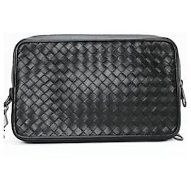 Bottega Veneta-* BOTTEGA VENETA Intrecciato VN Document Case Second Bag Clutch Bag Pouch Multi Case Black Calf Leather-Black