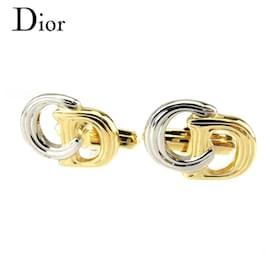 Dior-[Used] Dior Cufflinks Men's Swivel CD Mark Gold Silver Gold & Silver Metal Fittings Dior-Golden