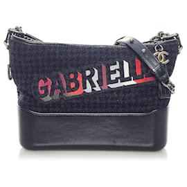 Chanel-Chanel Blue Medium Gabrielle Tweed Crossbody Bag-Blue