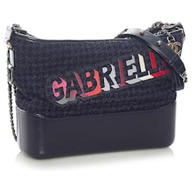 Chanel-Chanel Blue Medium Gabrielle Tweed Crossbody Bag-Blue