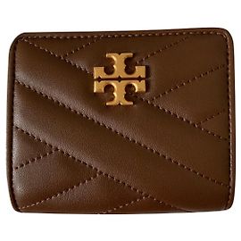 Tory Burch Brown leather compact wallet Brown