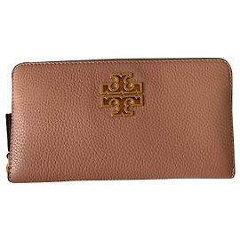 Tory Burch Pink leather continental zip wallet Pink