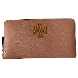 Tory Burch-Pink leather continental zip wallet-Pink