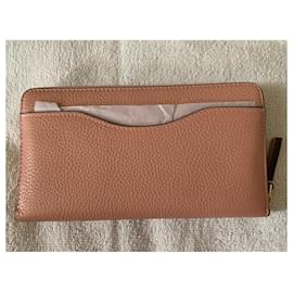 Tory Burch-Pink leather continental zip wallet-Pink