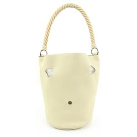 Hermès-Herm��s Ivory Clemence Leather Mangeoire Rope Bucket Bag-Other