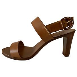 Ralph Lauren Kamelledersandalen Karamell