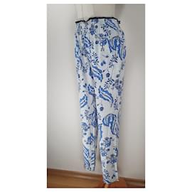 Vanessa Bruno-Un pantalon, leggings-Blanc,Bleu