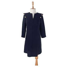 Tara Jarmon Navy Blue Polyester Dress Size 36 Blue Navy blue