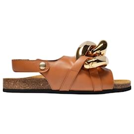 JW Anderson-Chain Sandals in Black Leather-Black