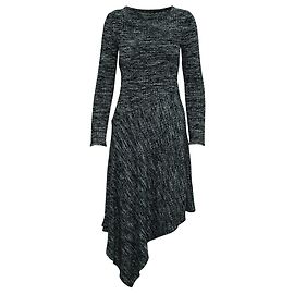 Bcbg Max Azria Vestido Largo Asimétrico Estampado Azul Oscuro/ Gris Otro