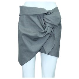 Jacquemus Minifalda Drapeada Gris Claro Gris