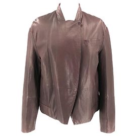 Brunello Cucinelli Lederjacke in Burgunderrot Rot Bordeaux