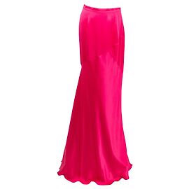 Saia longa Roberto Cavalli em seda rosa choque Rosa