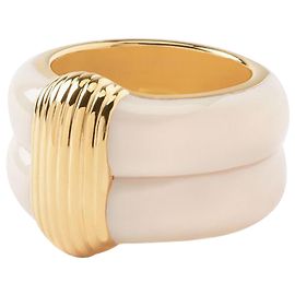 Aurelie Bidermann Katt Ring in White Bakelite White