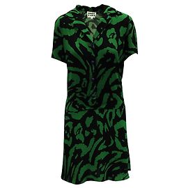 Bimba & Lola Kurzärmliges Hemdkleid mit grünem Aufdruck Grün