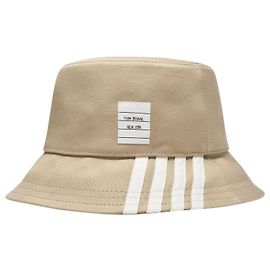 Thom Browne Bucket Hat in Beige Canvas Beige