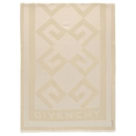 Givenchy Sciarpa in seta con logo monogramma D'oro Metallico